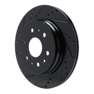 Cadillac Escalade Brake Rotor (1) - Rear Left - R1 Concepts - Drilled & Slotted - Black - `19-`25